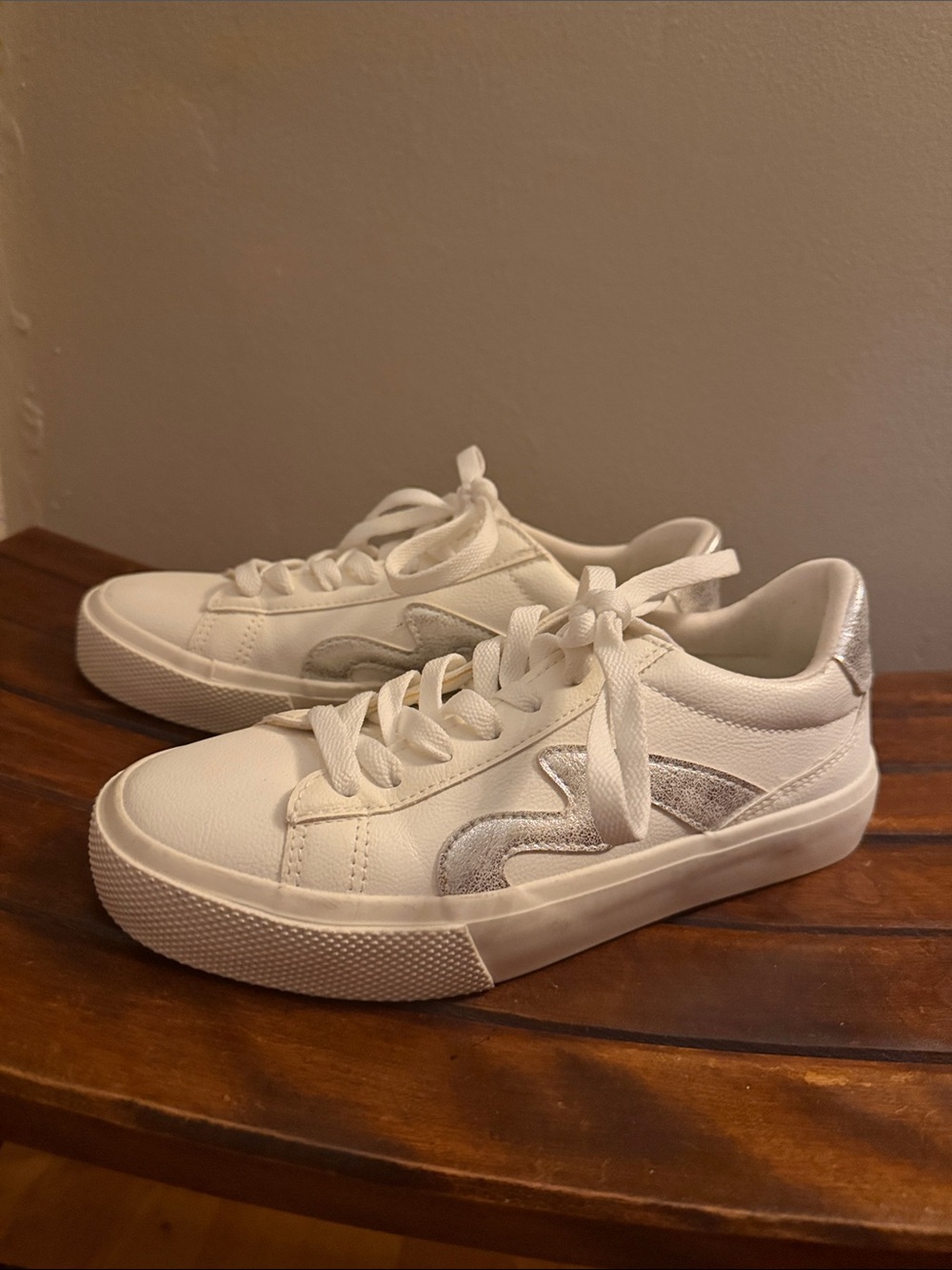 Blowfish White Sneakers with Silver Accents